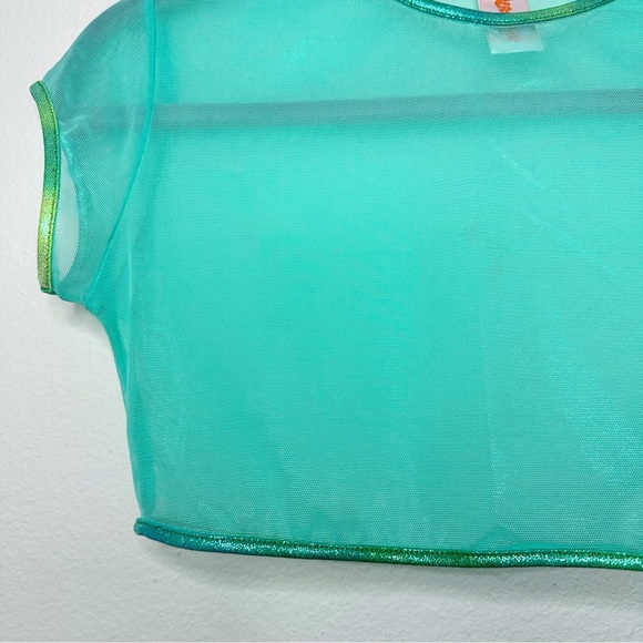J Valentine Mesh Holographic Trim Crop Top - Picture 5 of 11